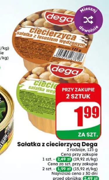 Sałatka z ciecierzycą z łososiem wędzonym Dega +1 wariant