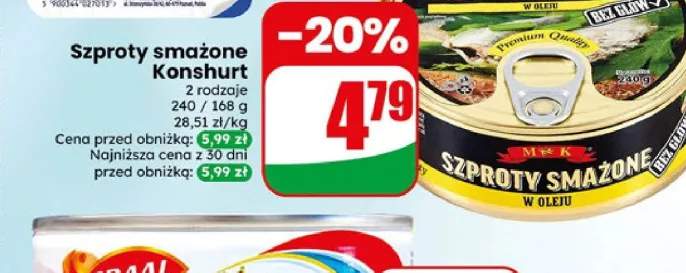 Szproty smażone w oleju M&K +1 wariant