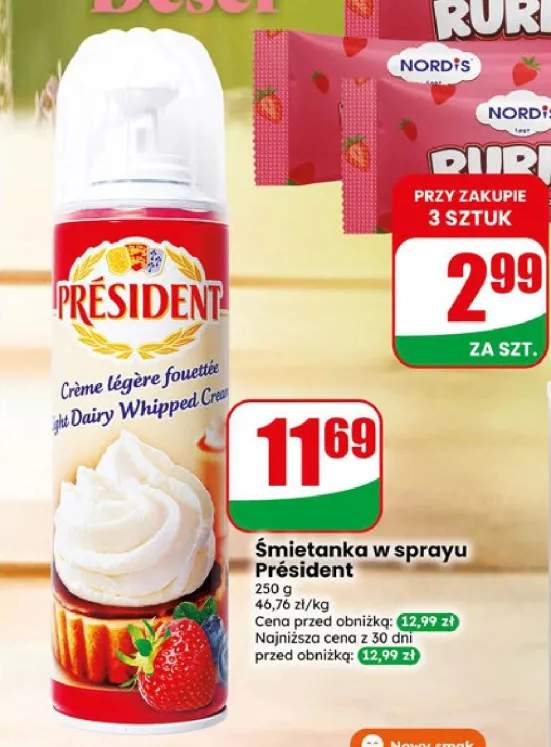 Śmietanka w sprayu Président