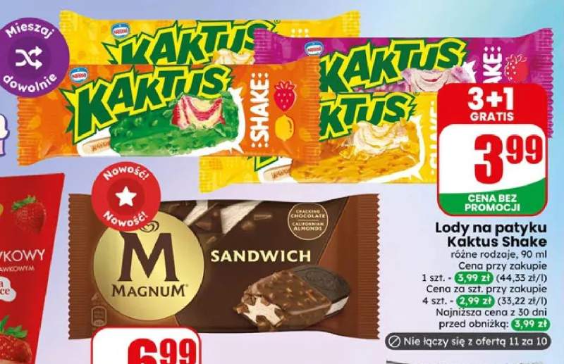 Lody na patyku Kaktus +1 wariant