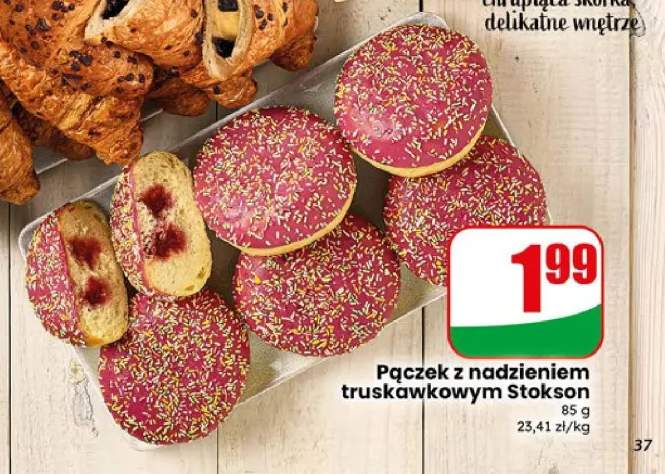 Pączek z nadzieniem truskawkowym Stokson