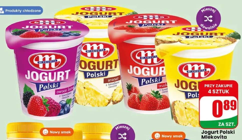 Jogurt Polski Mlekovita owoce leśne +3 warianty