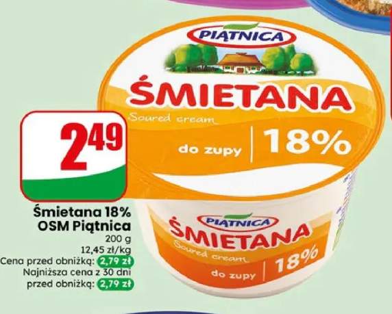 Śmietana 18% OSM Piątnica do zupy