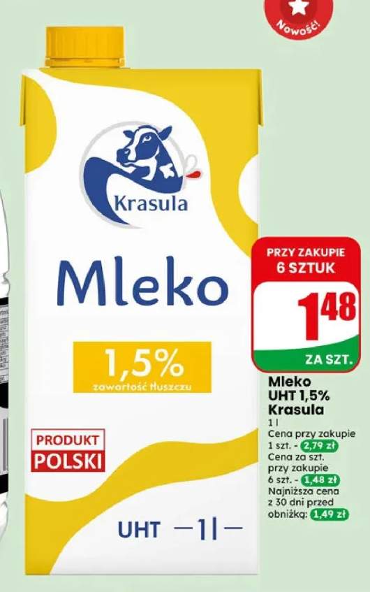 Mleko UHT 1,5% Krasula