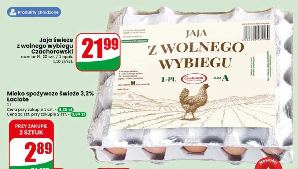 Jaja świeże z wolnego wybiegu Czachorowski rozmiar M