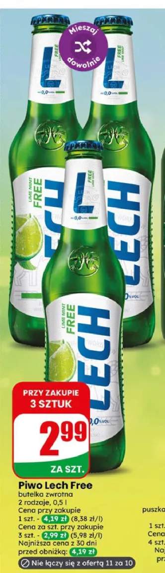 Piwo bezalkoholowe Lech Free Lime Mint +1 wariant