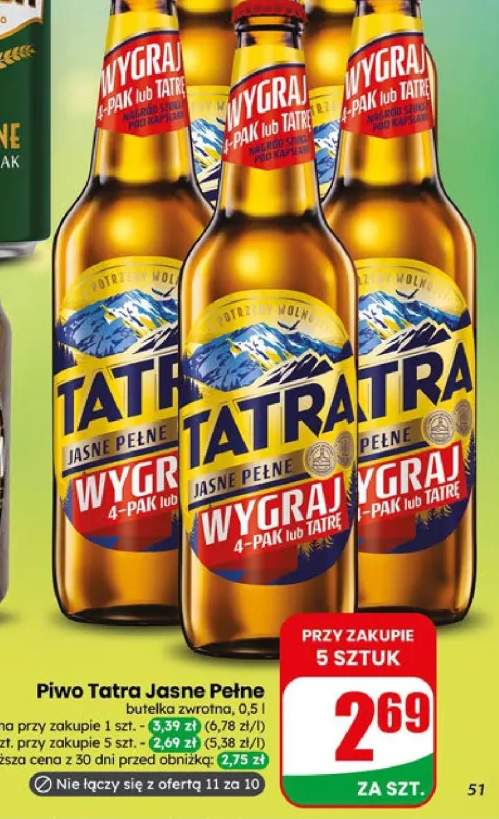 Piwo Tatra Jasne Pełne