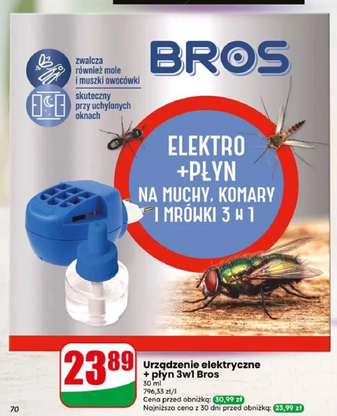 Urządzenie elektryczne z płynem na muchy komary i mrówki 3w1 Bros