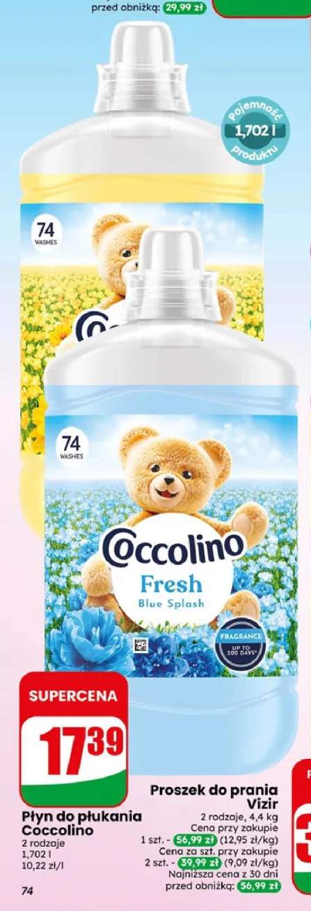 Płyn do płukania Coccolino Fresh Blue Splash +1 wariant
