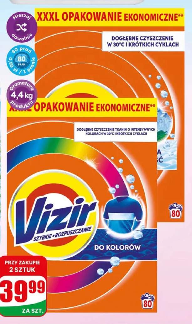 Proszek do prania Vizir Szybkie Rozpuszczanie Do Kolorów +1 wariant