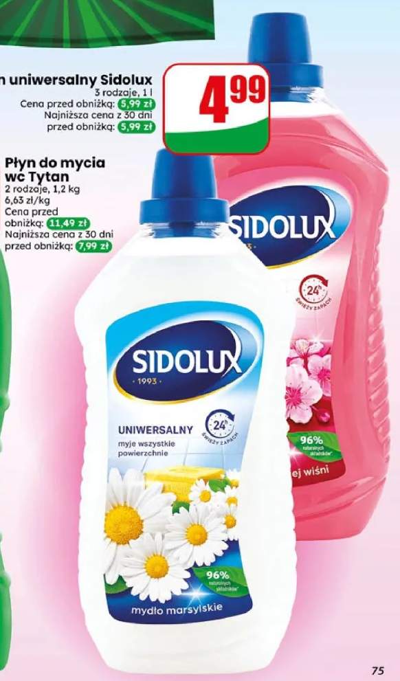 Płyn uniwersalny Sidolux kwiat japońskiej wiśni +1 wariant