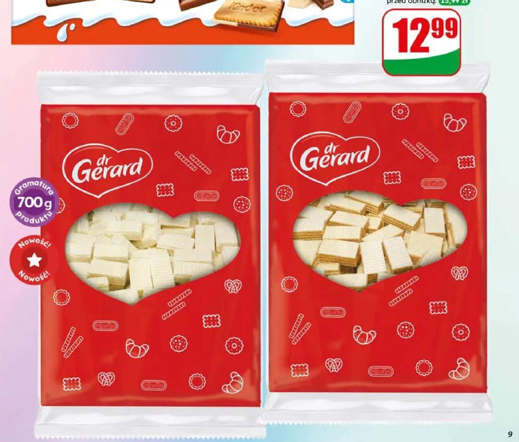 Wafle z kremem o smaku śmietankowym Dr Gerard +1 wariant