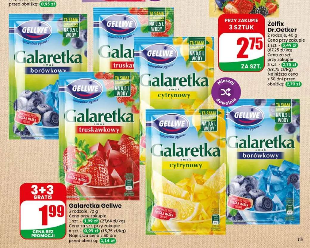 Galaretka o smaku borówkowym Gellwe +2 warianty