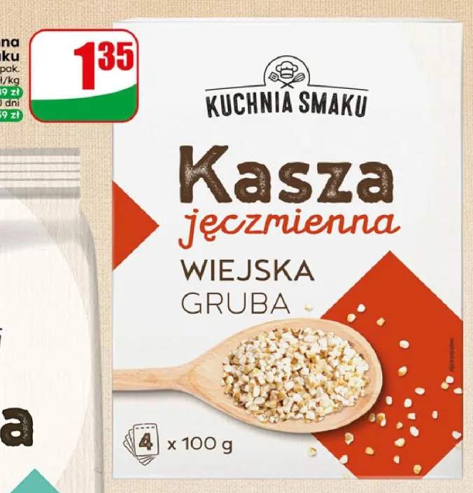 Kasza jęczmienna wiejska gruba Kuchnia Smaku 4-pak