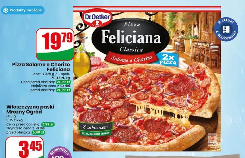 Pizza Salame e Chorizo Dr. Oetker Feliciana Classica 2-pak