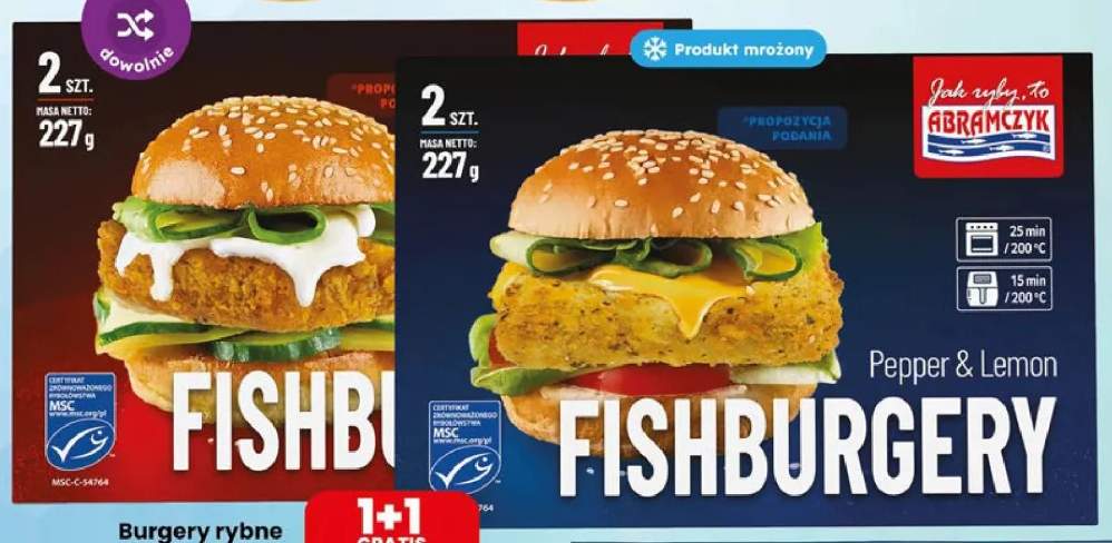 Burgery rybne Fishburgery klasyczne Abramczyk +1 wariant