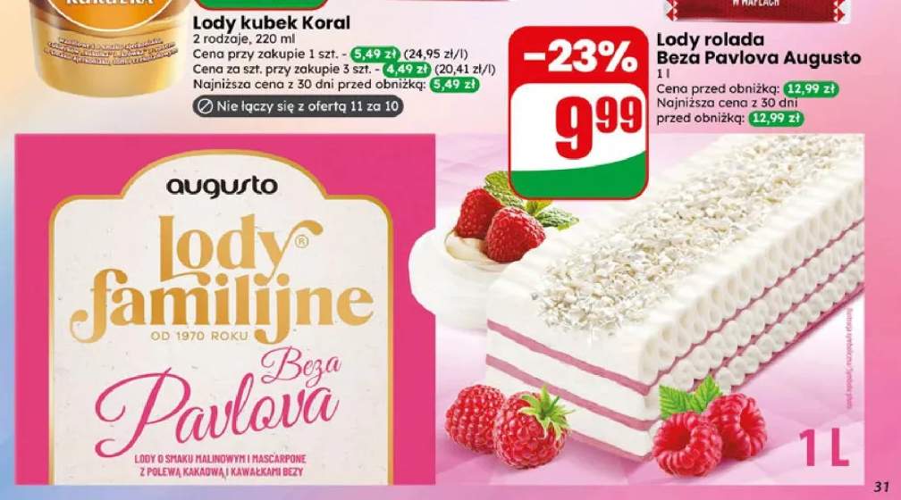Lody rolada Beza Pavlova Augusto