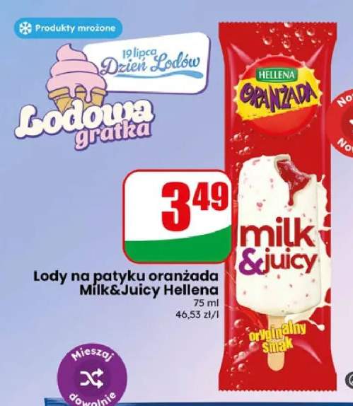 Lody na patyku oranżada Hellena Milk&Juicy