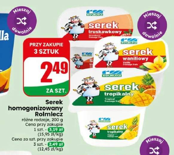 Serek homogenizowany Rolmlecz truskawkowy +2 warianty