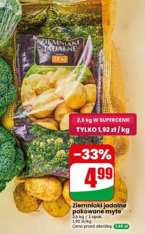 Ziemniaki jadalne pakowane myte