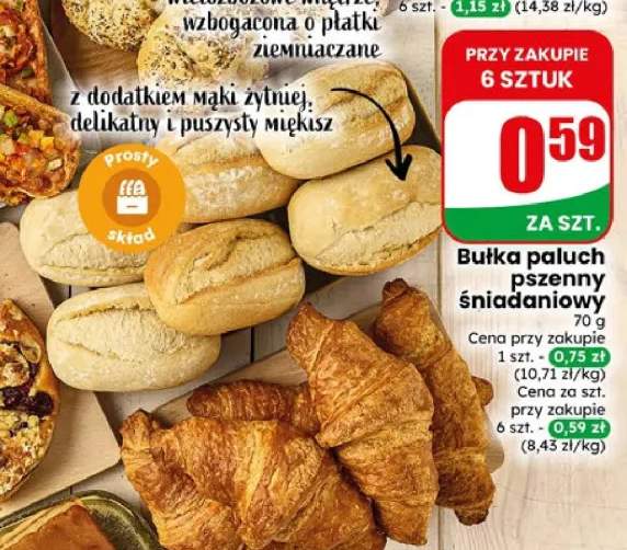 Bułka paluch pszenny śniadaniowy