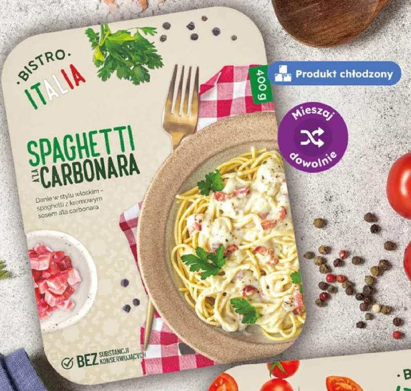 Danie spaghetti ala Carbonara Bistro Italia