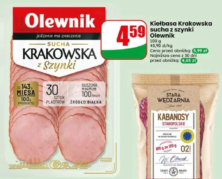 Kiełbasa Krakowska sucha z szynki Olewnik