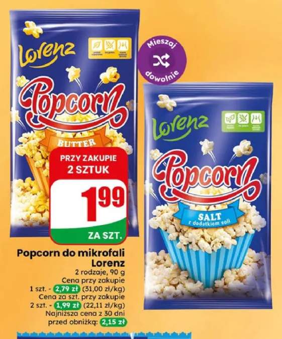 Popcorn do mikrofali maślany Lorenz +1 wariant