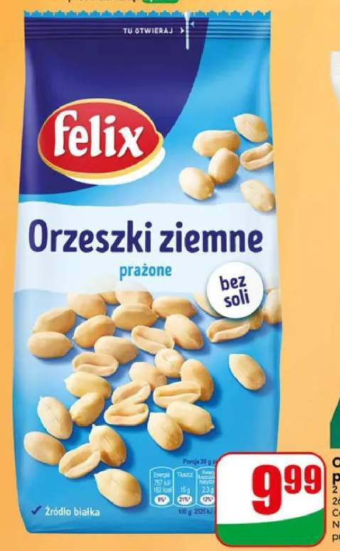 Orzeszki ziemne prażone bez soli Felix