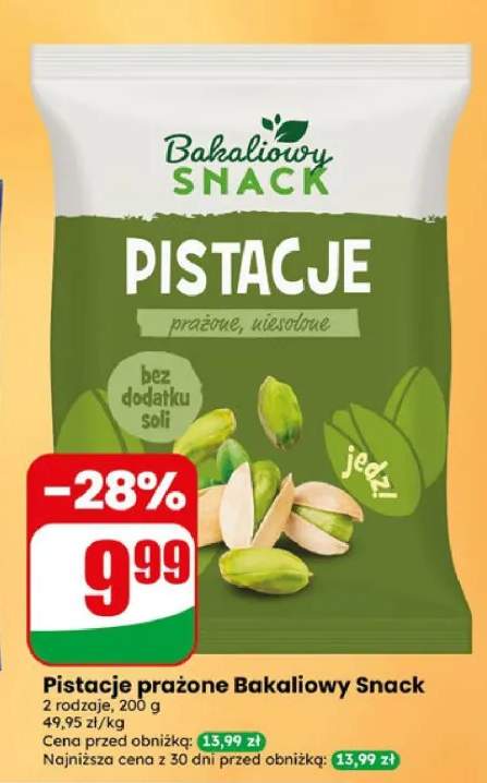 Pistacje prażone niesolone Bakaliowy Snack