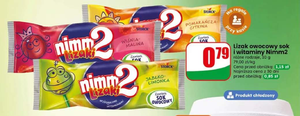 Lizak owocowy sok i witaminy Nimm2 Wiśnia-Malina +2 warianty