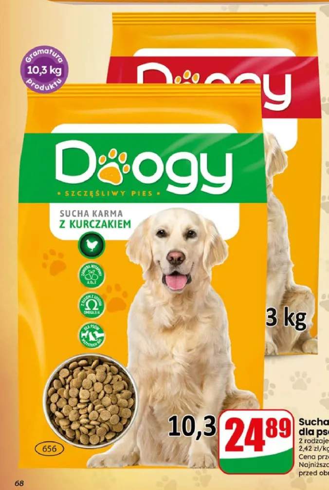 Sucha karma dla psa z kurczakiem Doogy +1 wariant
