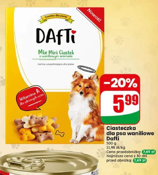 Ciasteczka dla psa waniliowe Dafti