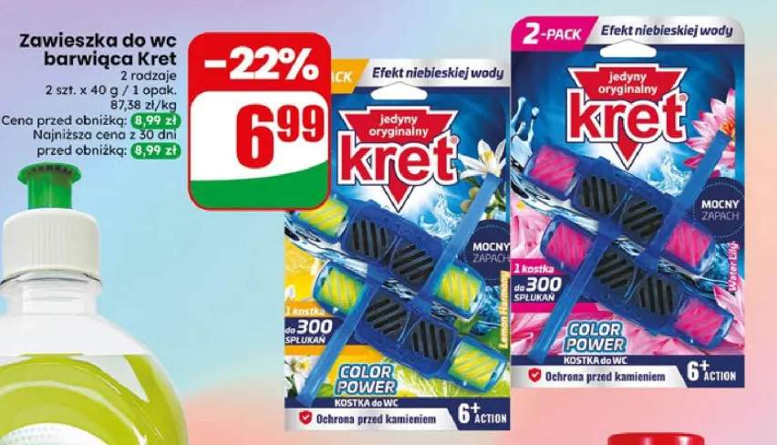 Zawieszka do WC barwiąca Kret Lemon 2-pak