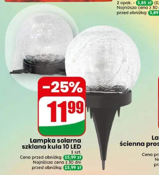 Lampka solarna szklana kula 10 LED