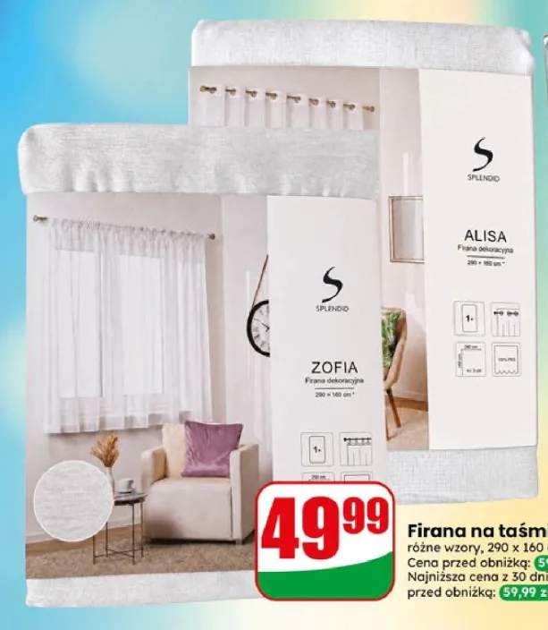 Firana na taśmie Splendid Zofia +3 warianty