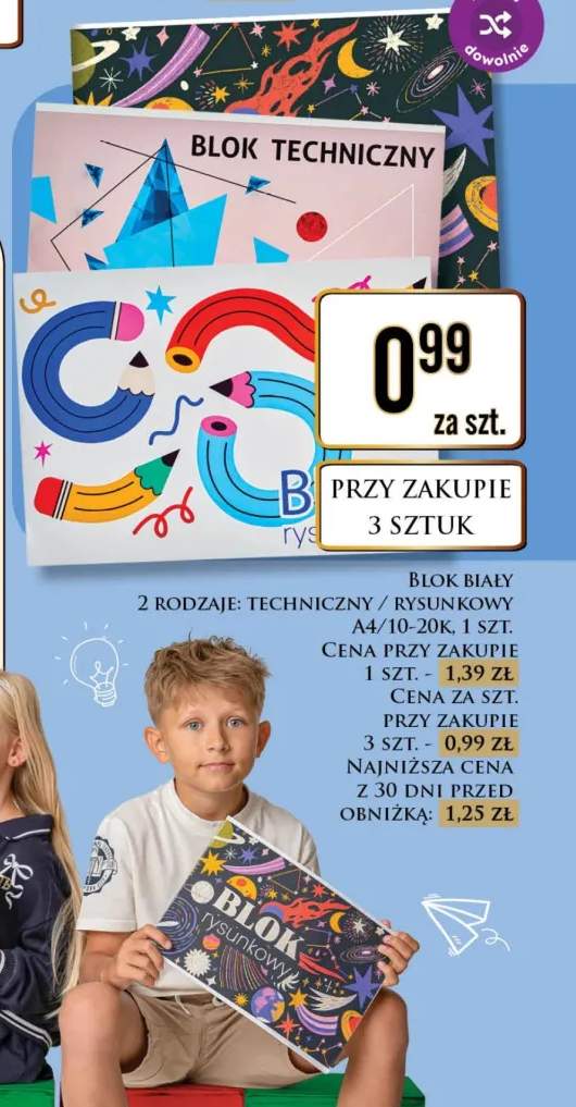 Blok biały rysunkowy +1 wariant