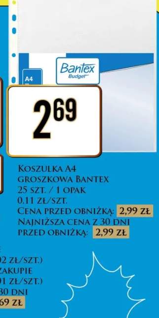 Koszulka A4 groszkowa Bantex