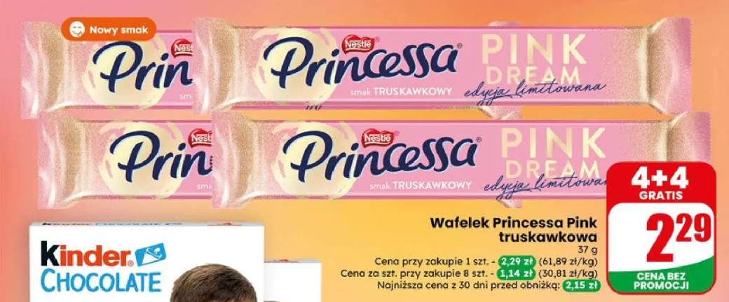 Wafelek Princessa Pink Dream truskawkowy