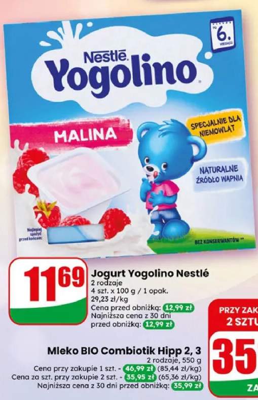 Jogurt Yogolino Nestlé malina 4-pak 100 g