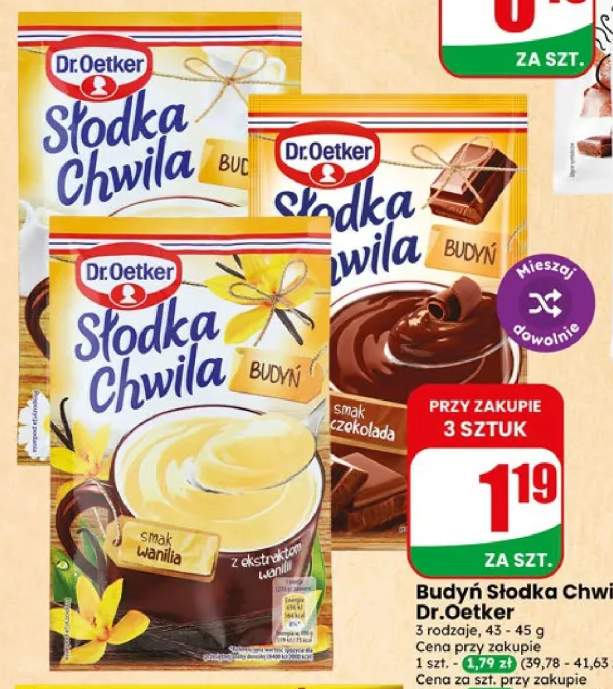 Budyń Słodka Chwila Dr.Oetker smak waniliowy +1 wariant