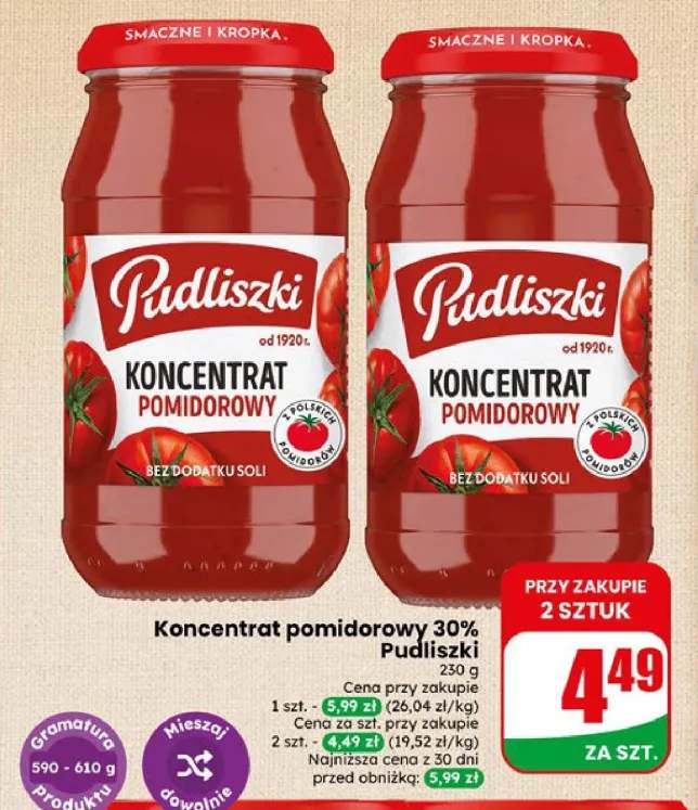 Koncentrat pomidorowy 30% Pudliszki