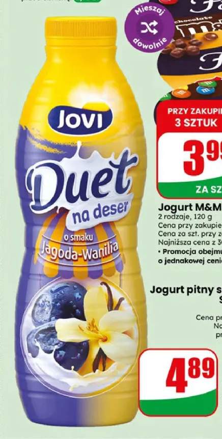 Napój jogurtowy jagoda wanilia Jovi Duet