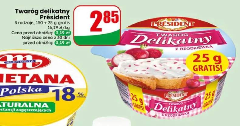 Twaróg delikatny Président z rzodkiewką