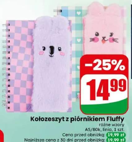 Kołozeszyt z piórnikiem Fluffy A5 80k