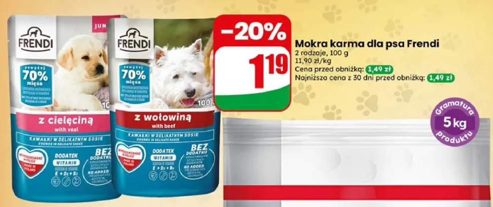 Mokra karma dla psa Frendi z wołowiną