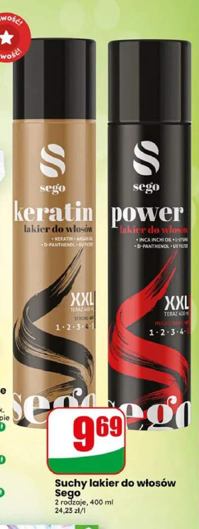 Suchy lakier do włosów Sego Keratin +1 wariant