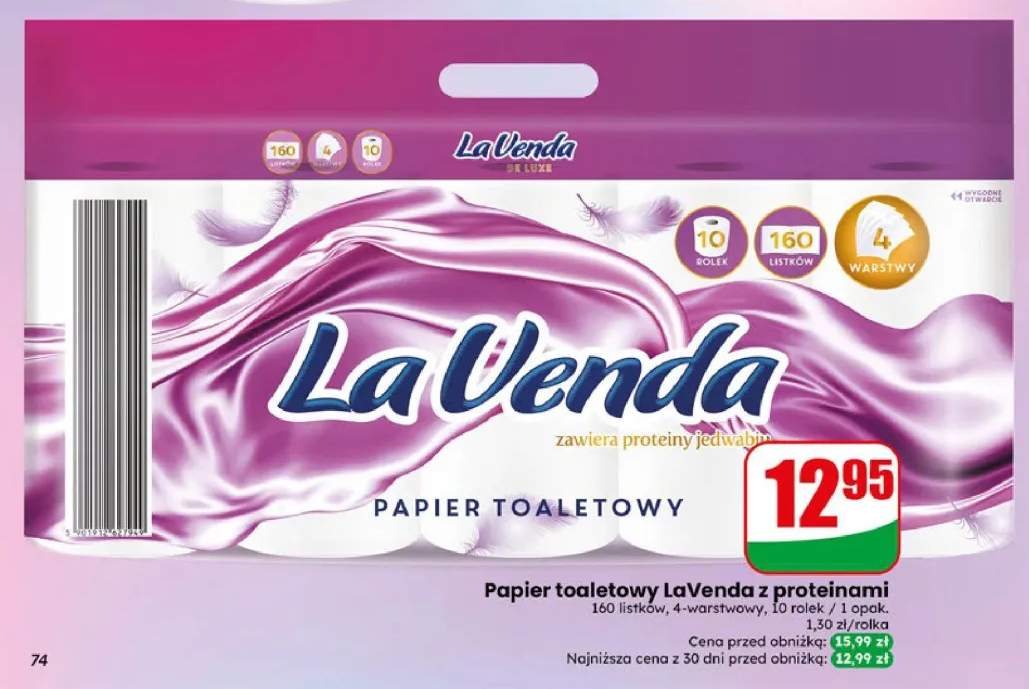 Papier toaletowy LaVenda z proteinami 10-pak