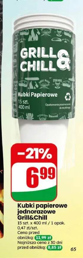 Kubki papierowe jednorazowe Grill&Chill