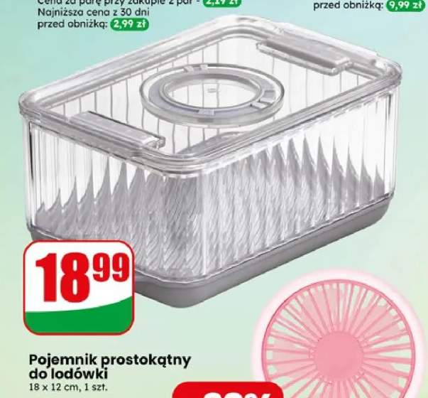 Pojemnik prostokątny do lodówki 18x12 cm